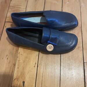 Rachel Comey Navy Blue Loafers with Button Detail